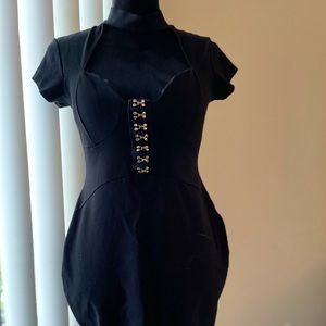 Large fitted black dress